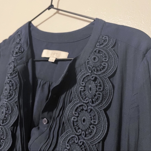 Navy Blue Loft Flounce Dress 8 - Picture 12 of 12